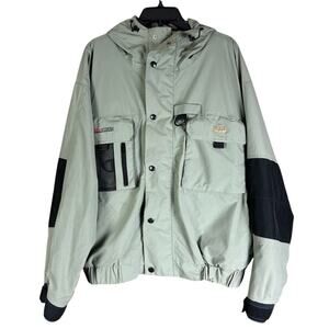 Redington Red Storm Jacket Men Size XL Green Waterproof Outdoor Hooded Rain Coat